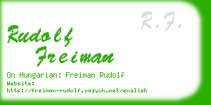 rudolf freiman business card
